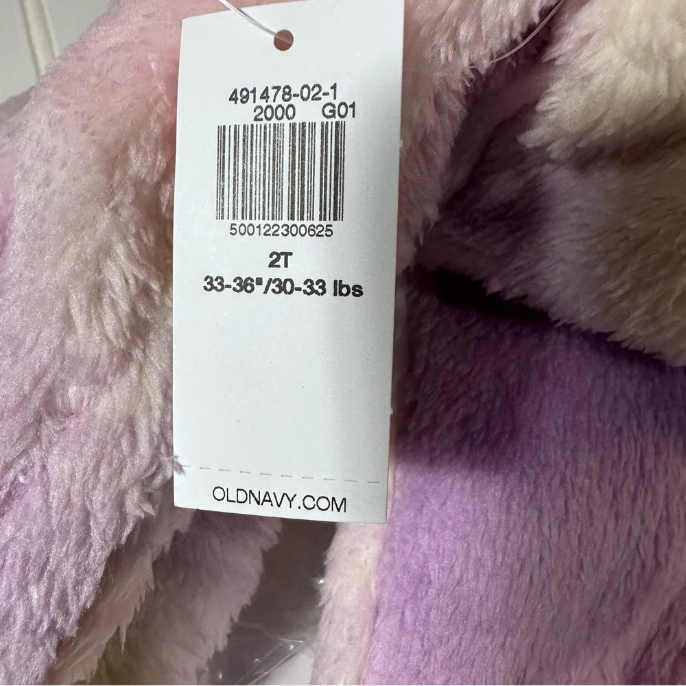 Old Navy Sherpa fleece rainbow critter jacket girls 2T